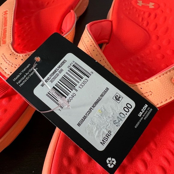 Under Armour Orange Sandals with Textured Footbed - Picture 2 of 4